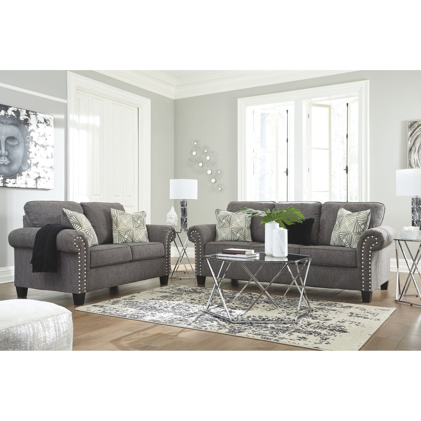 Agleno Loveseat - Charcoal
