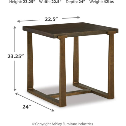 Balintmore End Table - Brown/Gold Finish