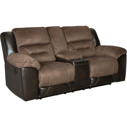 Earhart Reclining Loveseat with Console - Chestnut
