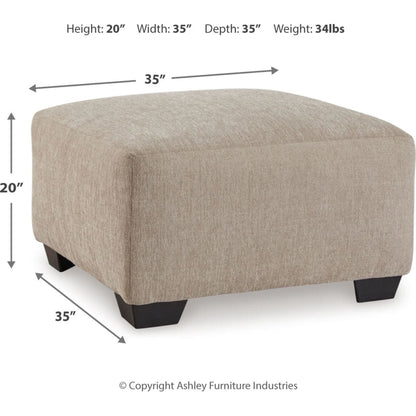 Brogan Bay Oversized Accent Ottoman - Cork
