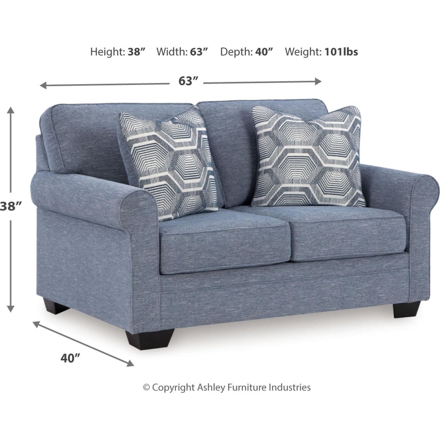 Carissa Manor Loveseat - Denim