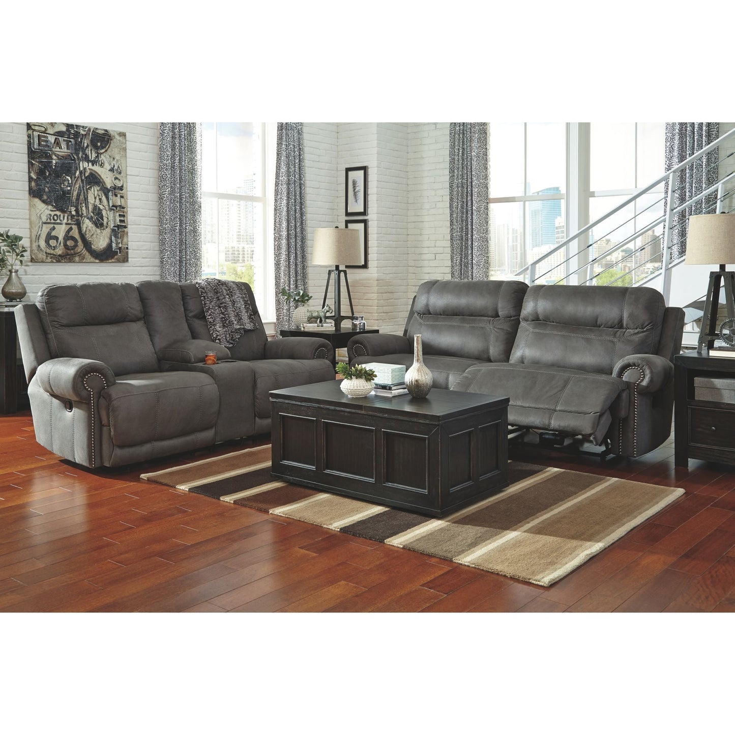 Austere Reclining Sofa - Gray