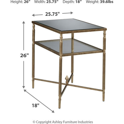 Cloverty End Table - Aged Gold Finish