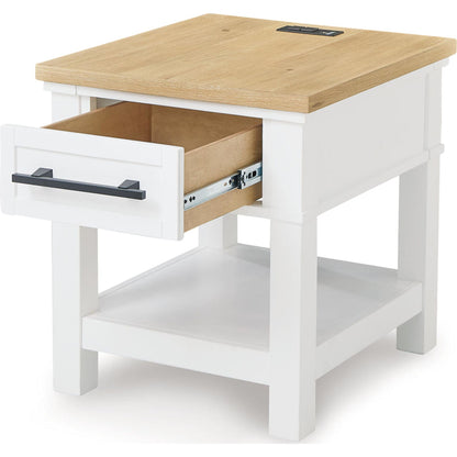 Ashbryn End Table - White/Natural