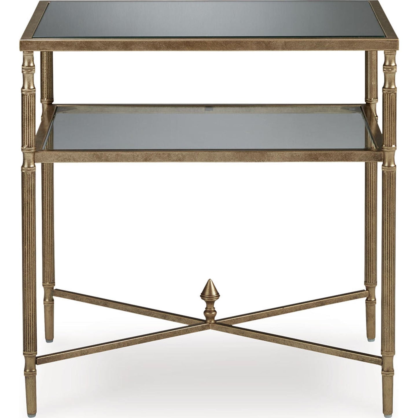 Cloverty End Table - Aged Gold Finish