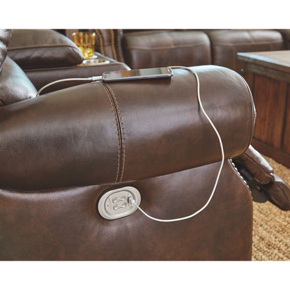 Buncrana Power Reclining Sofa - Chocolate