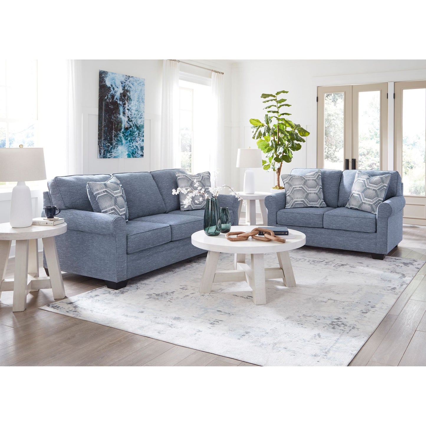 Carissa Manor Loveseat - Denim