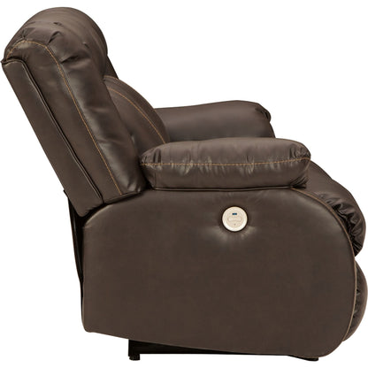 Denoron Power Reclining Loveseat - Chocolate