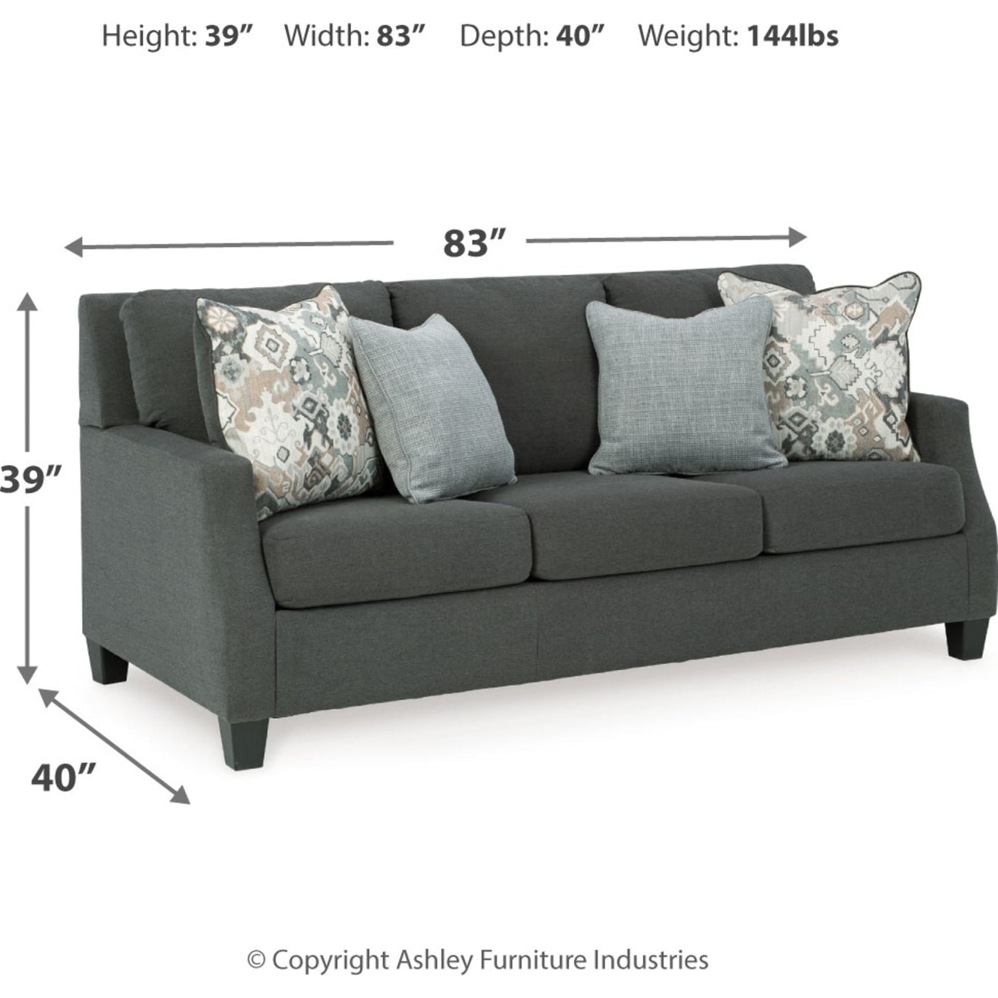 Bayonne Sofa - Charcoal