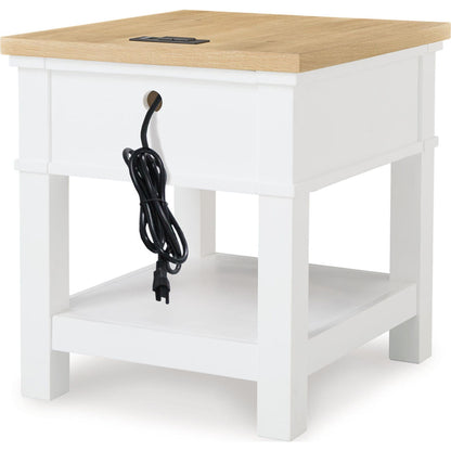 Ashbryn End Table - White/Natural