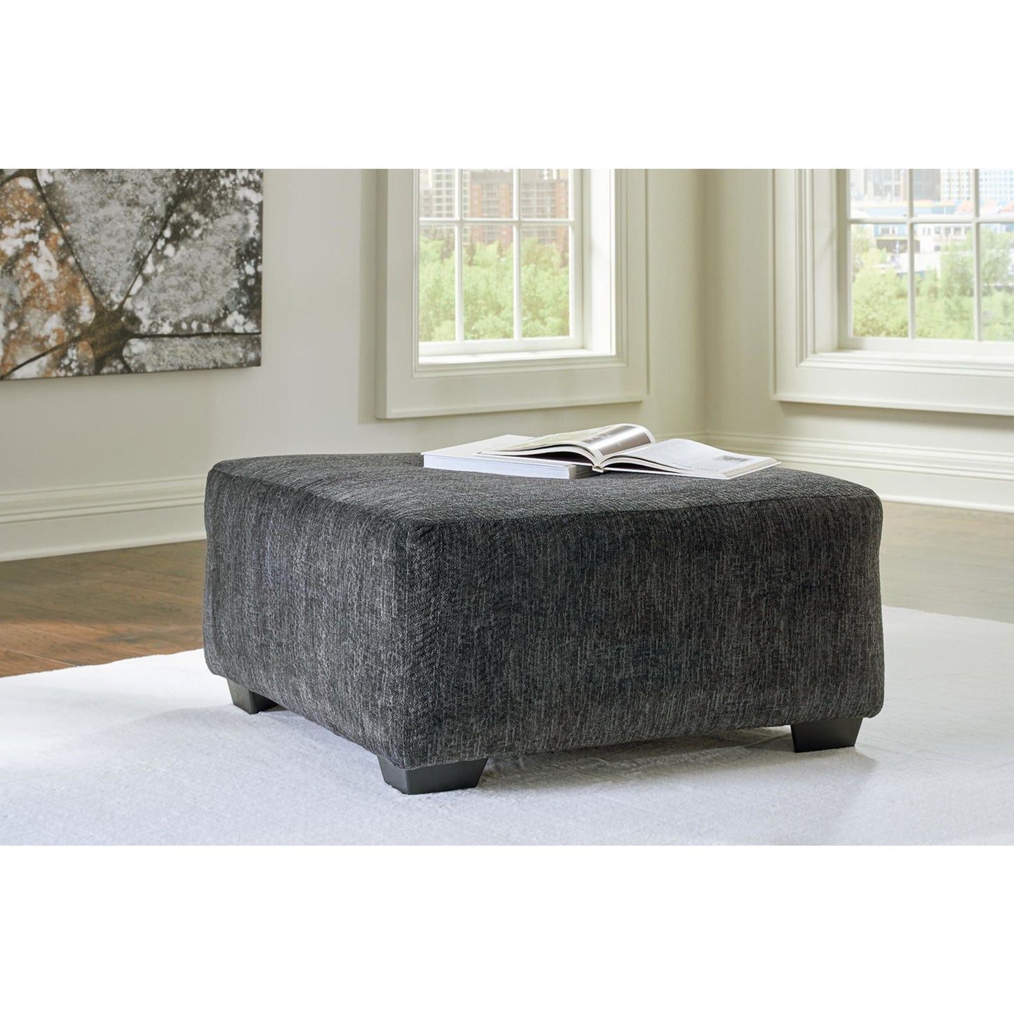 Biddeford Oversized Accent Ottoman - Ebony