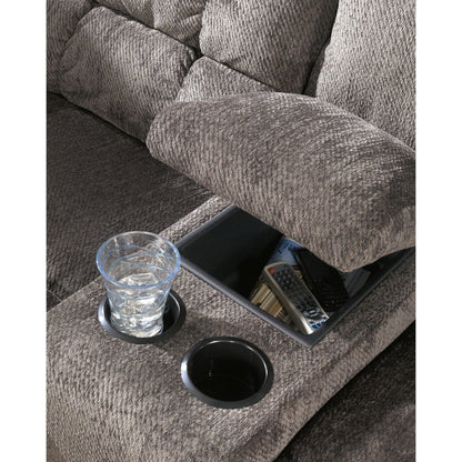 Acieona Reclining Loveseat w/Console - Slate