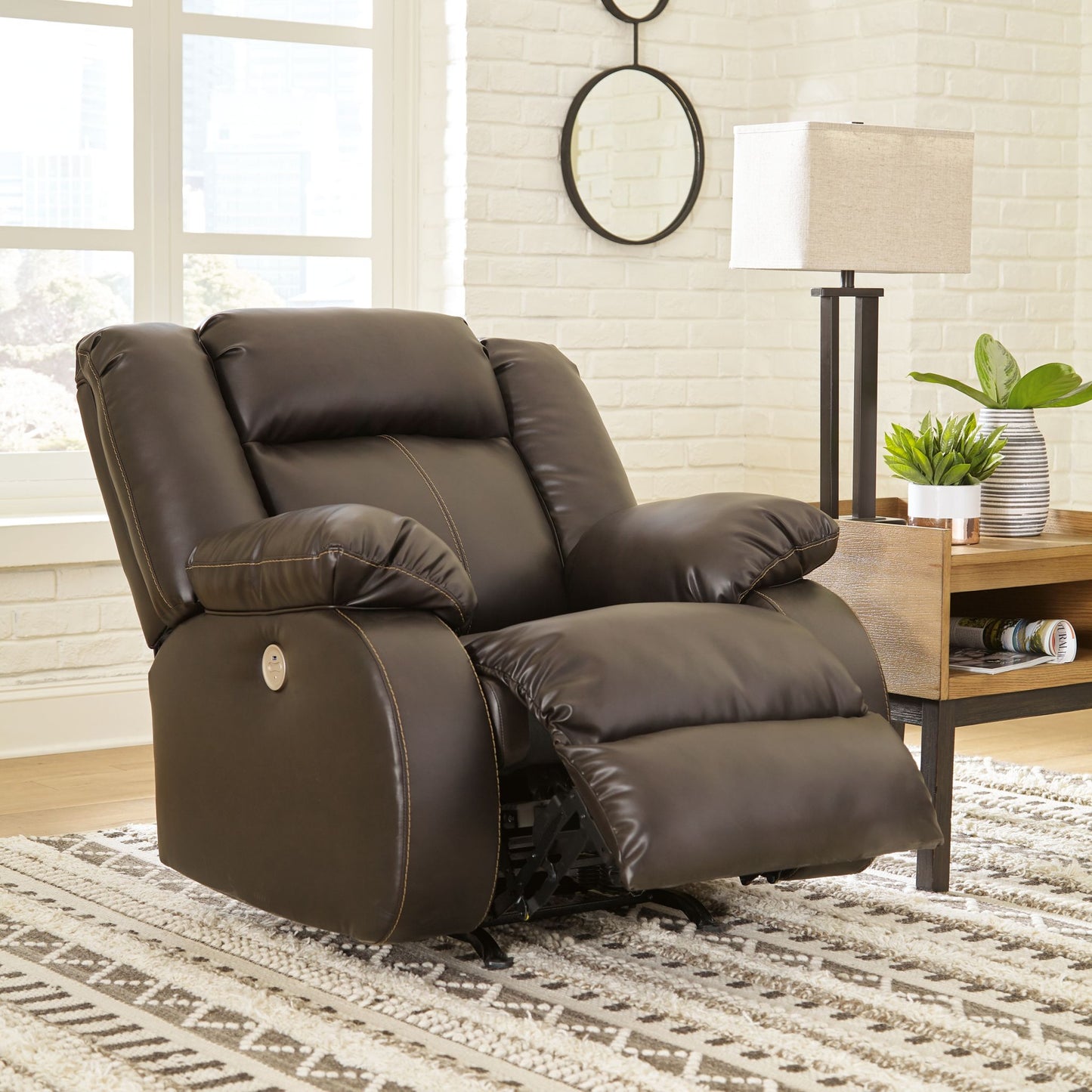 Denoron Power Rocker Recliner - Chocolate