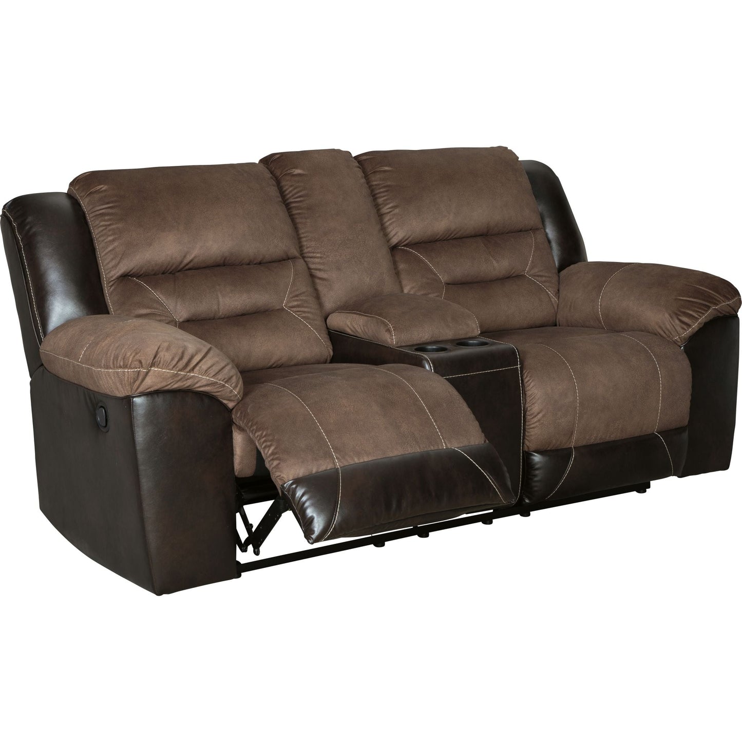 Earhart Reclining Loveseat with Console - Chestnut