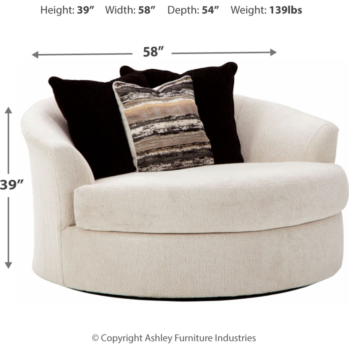 Cambri Swivel Chair - Snow