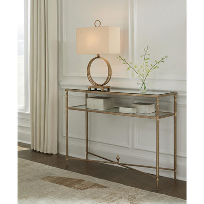 Cloverty Sofa Table - Aged Gold Finish