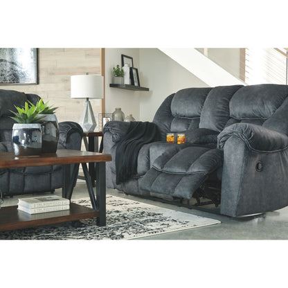 Capehorn Reclining Loveseat with Console - Granite
