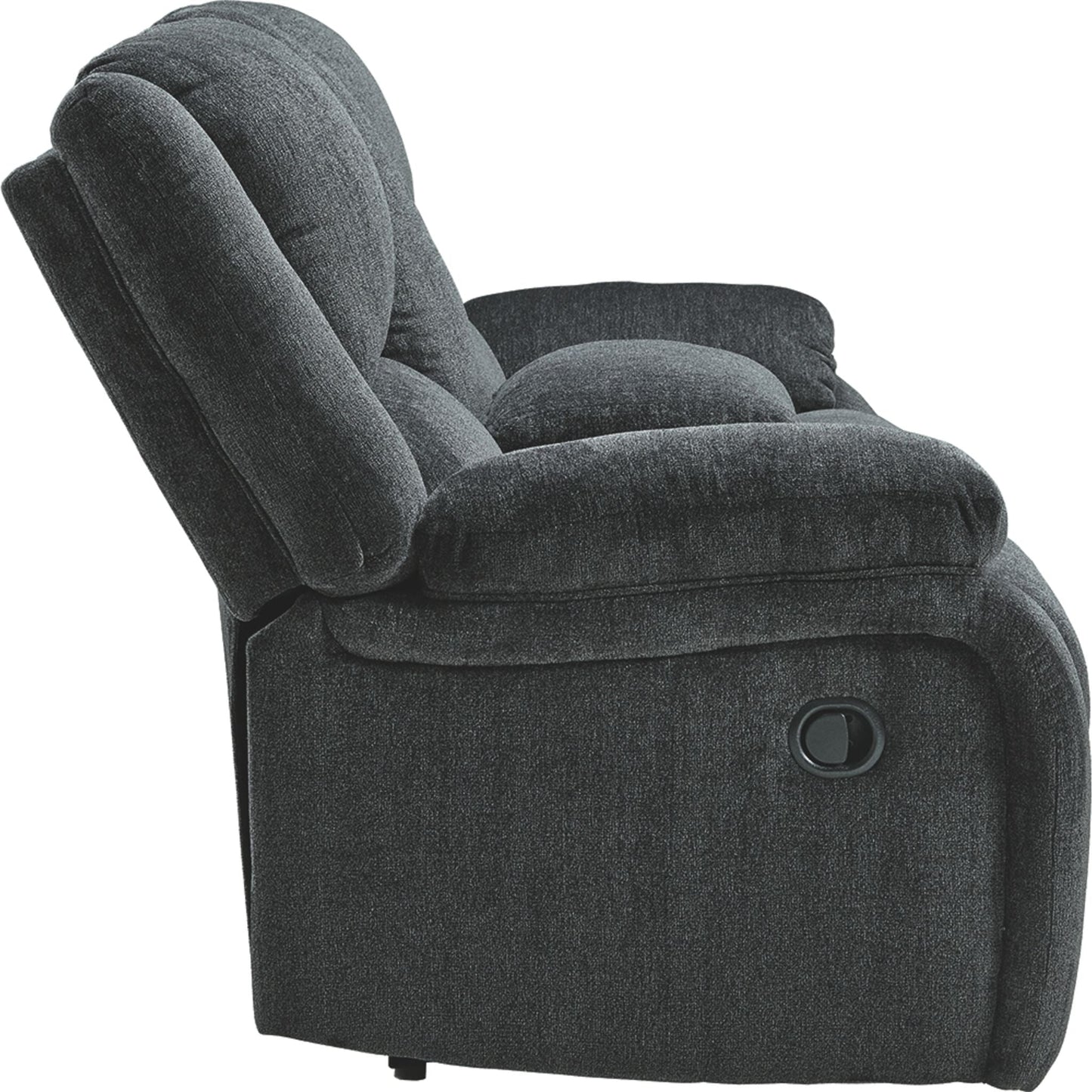 Draycoll Reclining Loveseat with Console - Slate