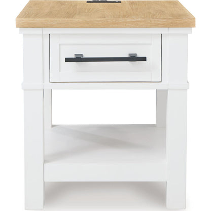 Ashbryn End Table - White/Natural