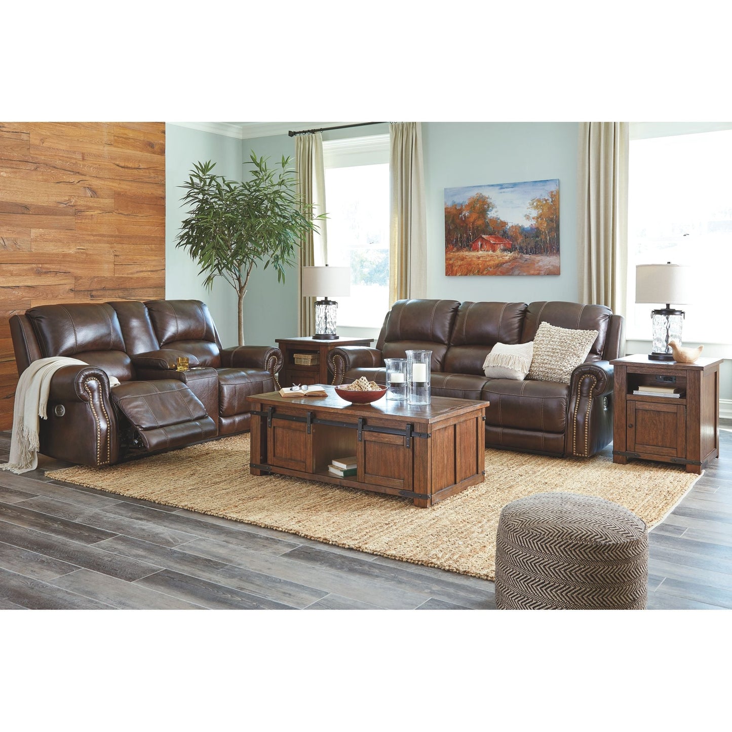 Buncrana Power Reclining Loveseat - Chocolate