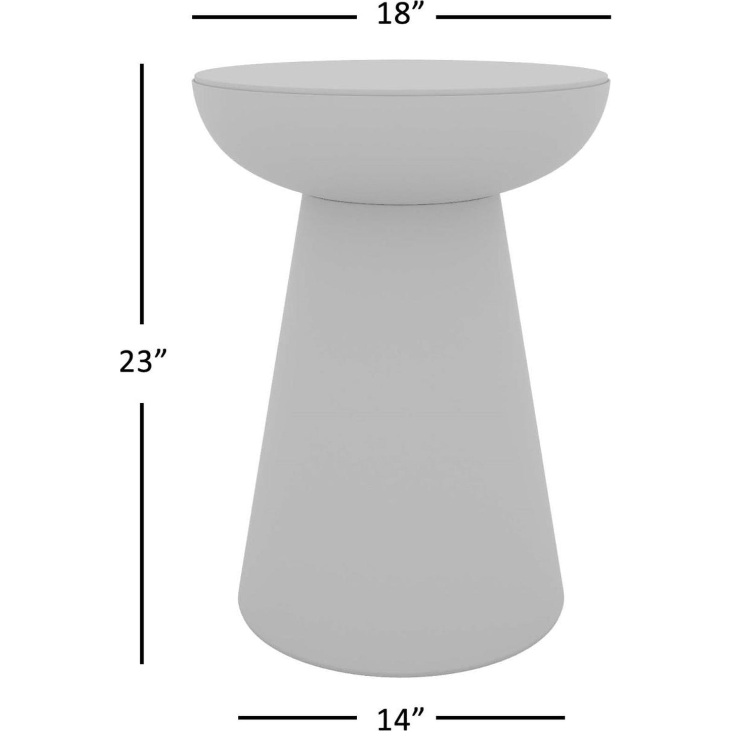 Circularity End Table - White and Gunmetal
