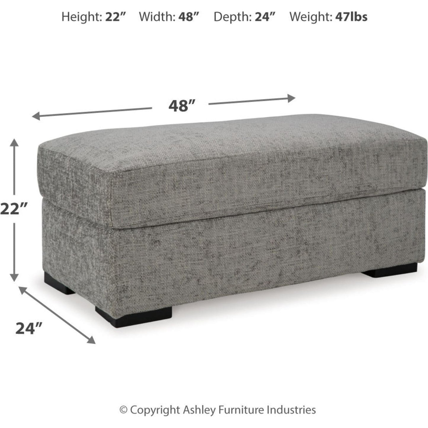 Dunmor Ottoman - Graphite
