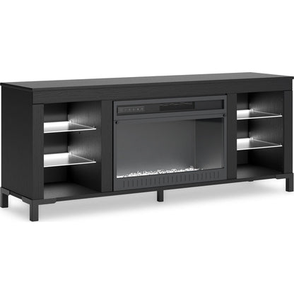Cayberry TV Stand with Fireplace - Black
