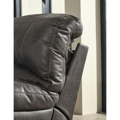 Dunwell Power Reclining Loveseat with Console - Steel