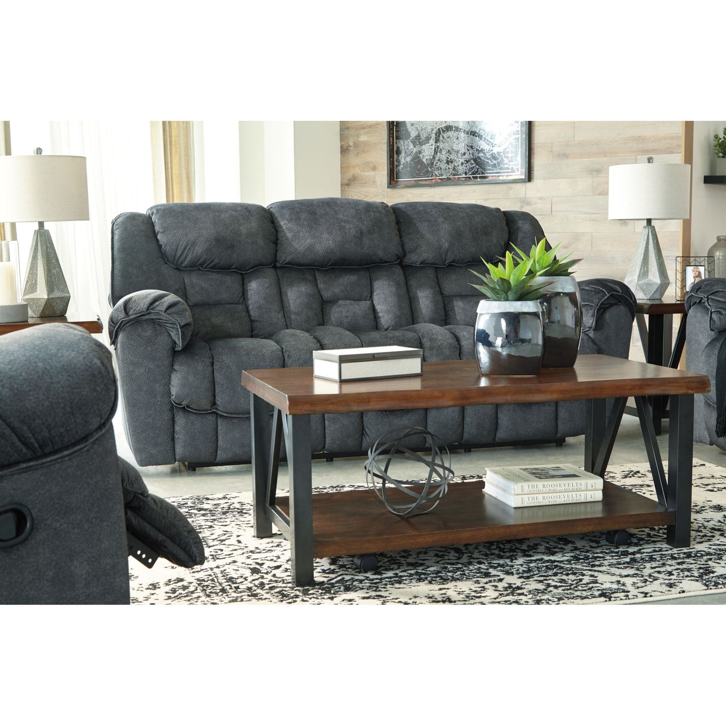 Capehorn Reclining Sofa - Granite
