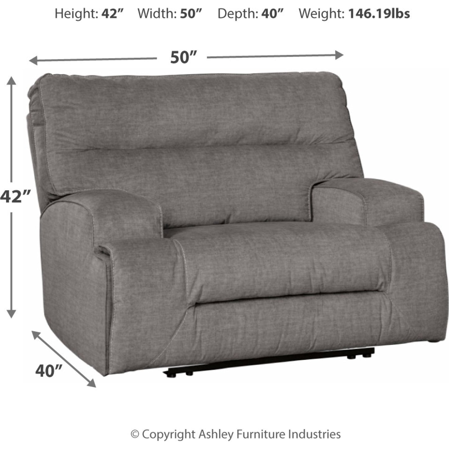 Coombs Wide Seat Recliner - Charcoal