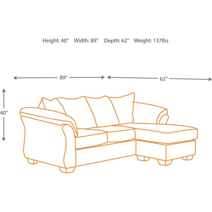 Darcy Sofa Chaise - Black