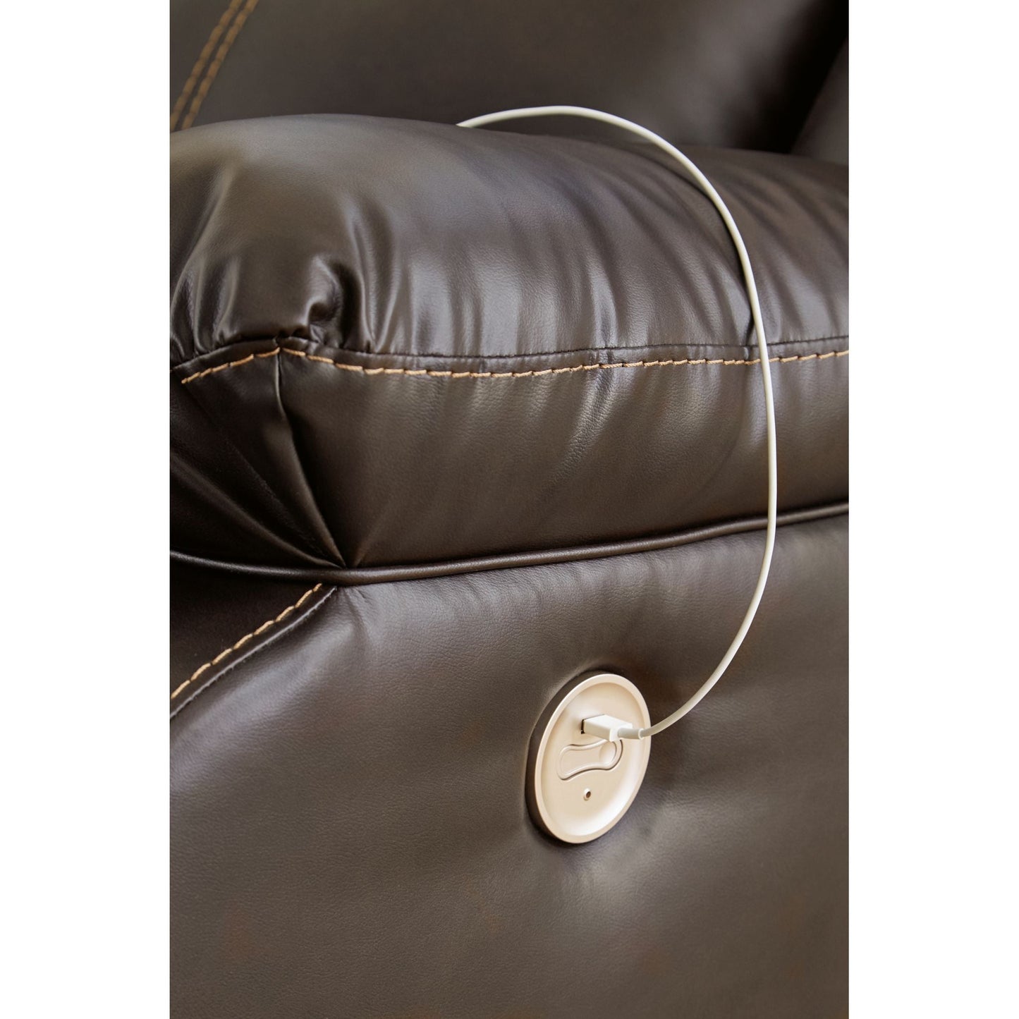 Denoron Power Reclining Loveseat - Chocolate
