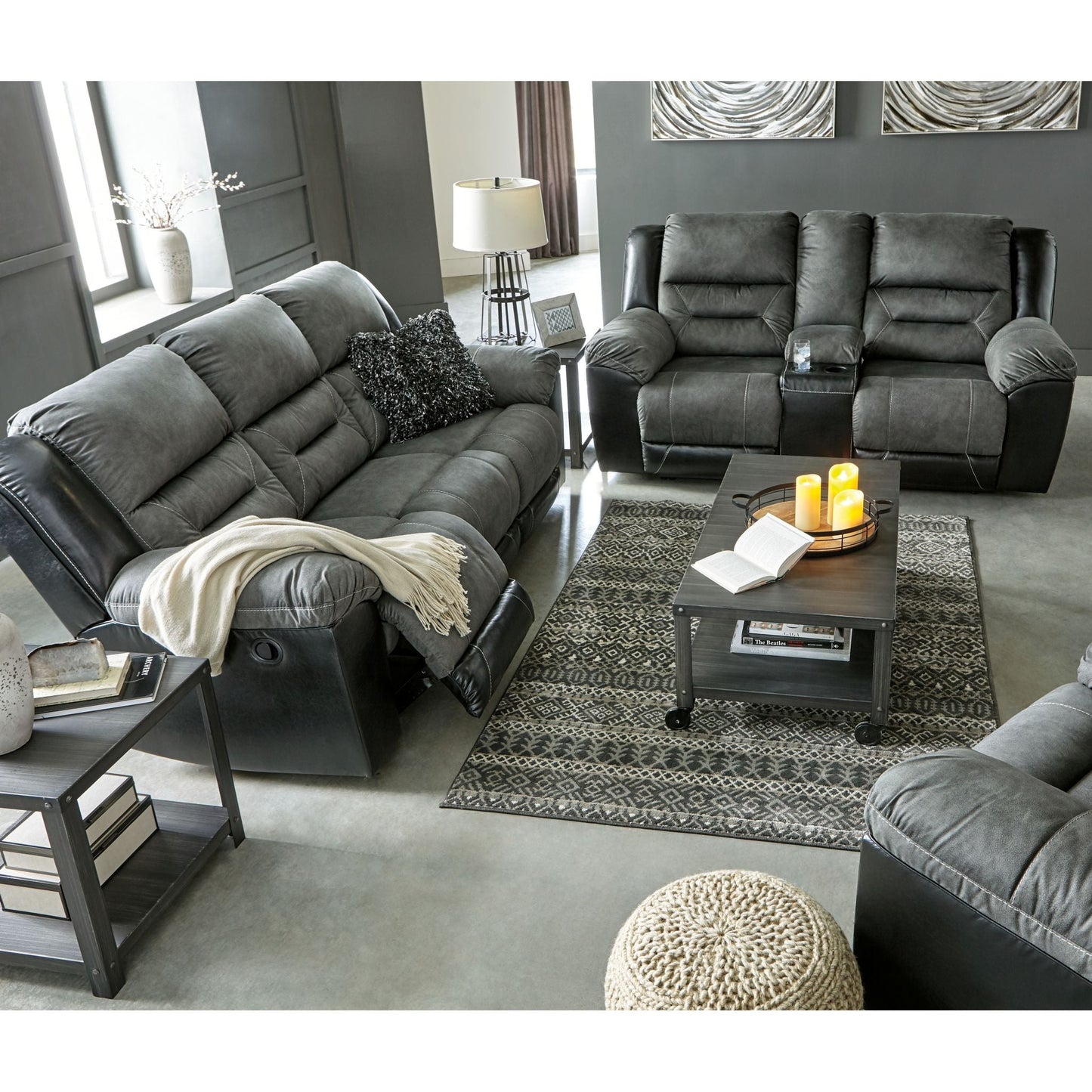 Earhart Reclining Sofa - Slate