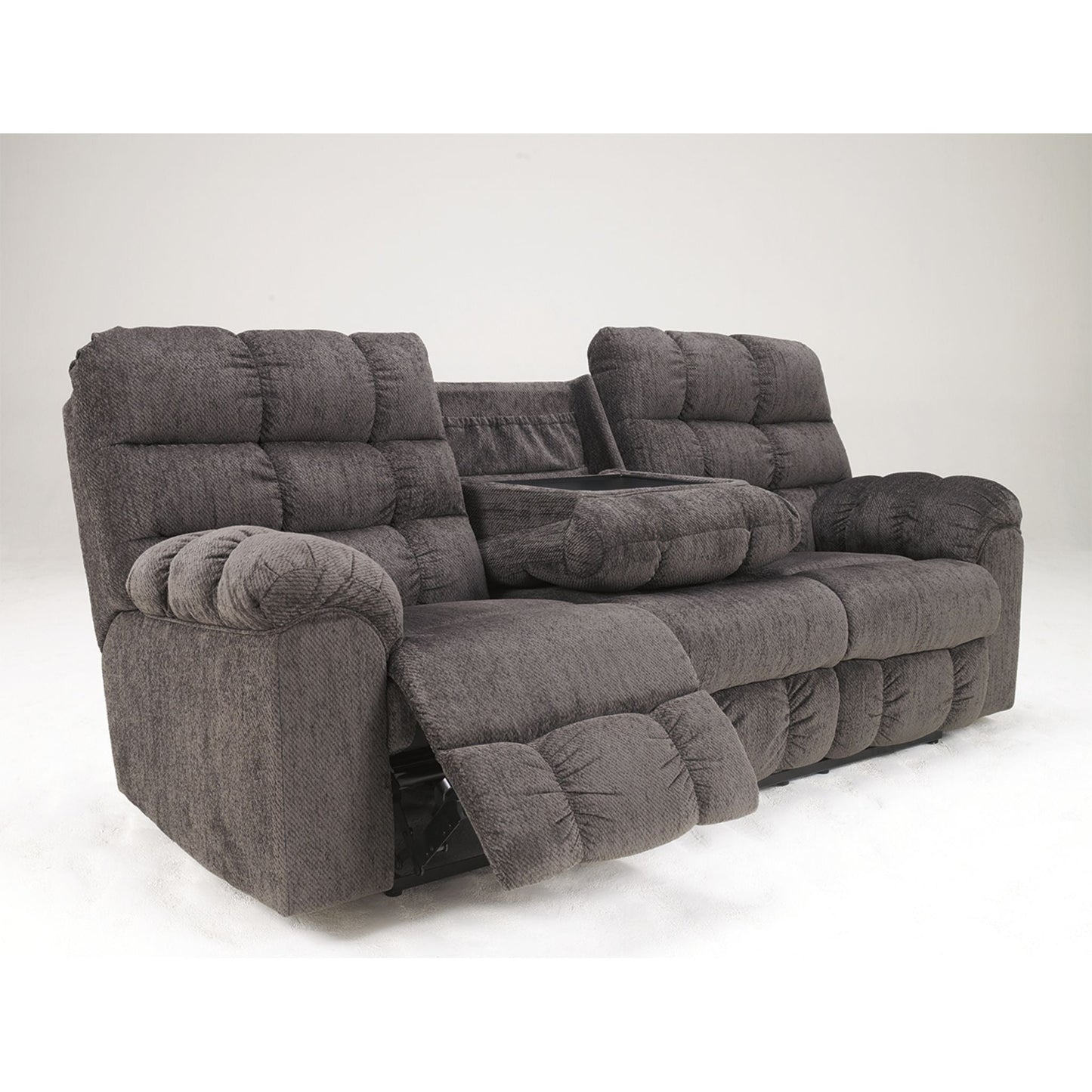 Acieona Dual Reclining Sofa w/Drop Table - Slate