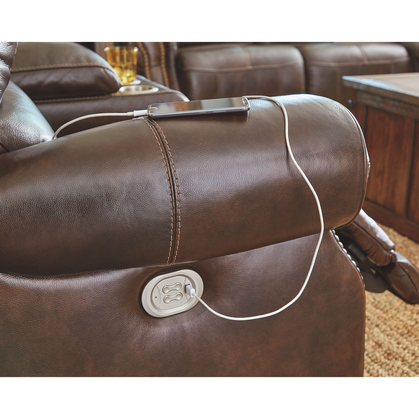 Buncrana Power Reclining Loveseat - Chocolate