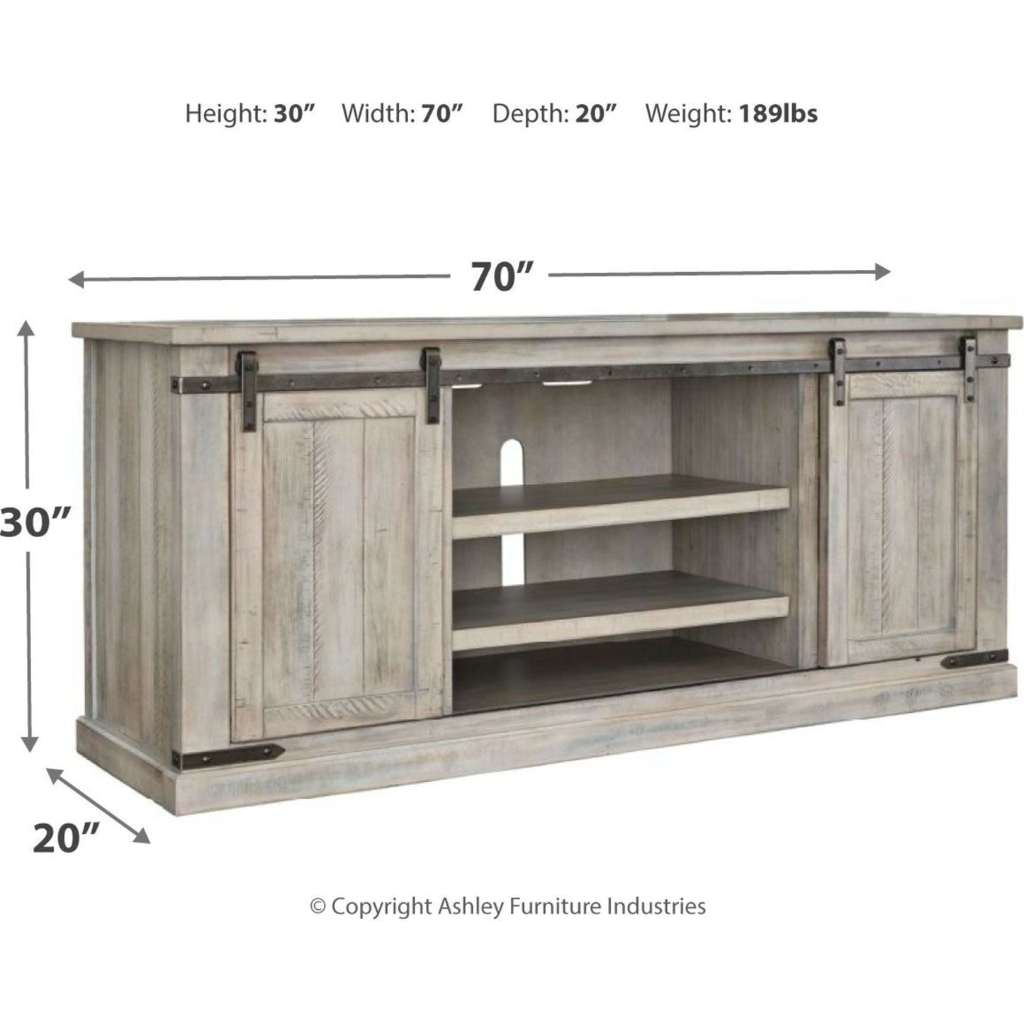 Carynhurst TV Stand - Whitewash