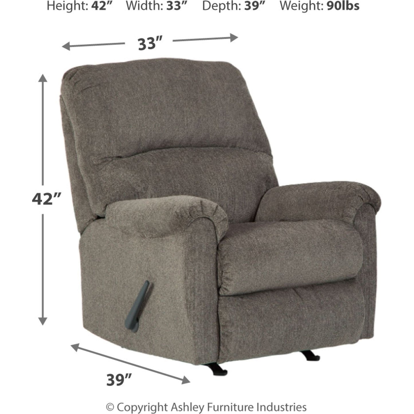 Dorsten Rocker Recliner - Slate