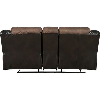 Earhart Reclining Loveseat with Console - Chestnut