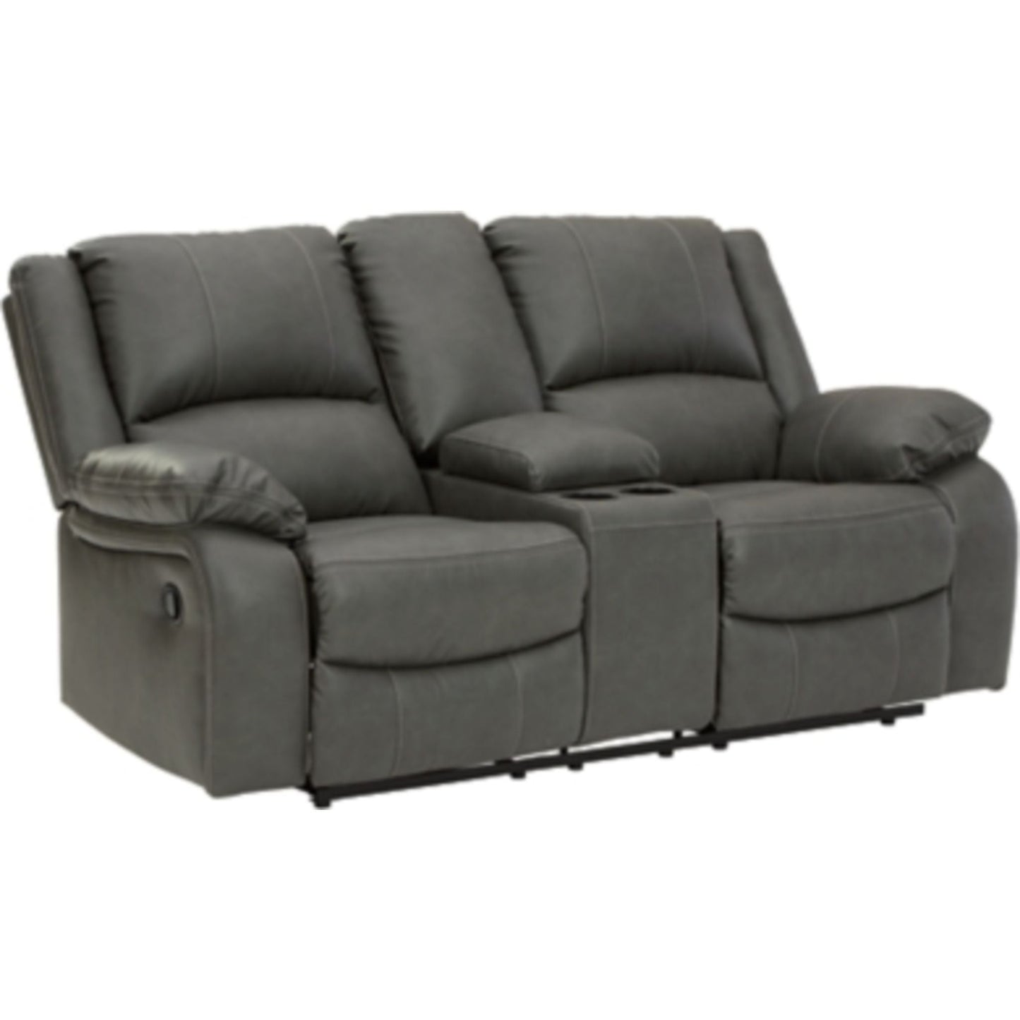 Calderwell Reclining Loveseat with Console - Gray